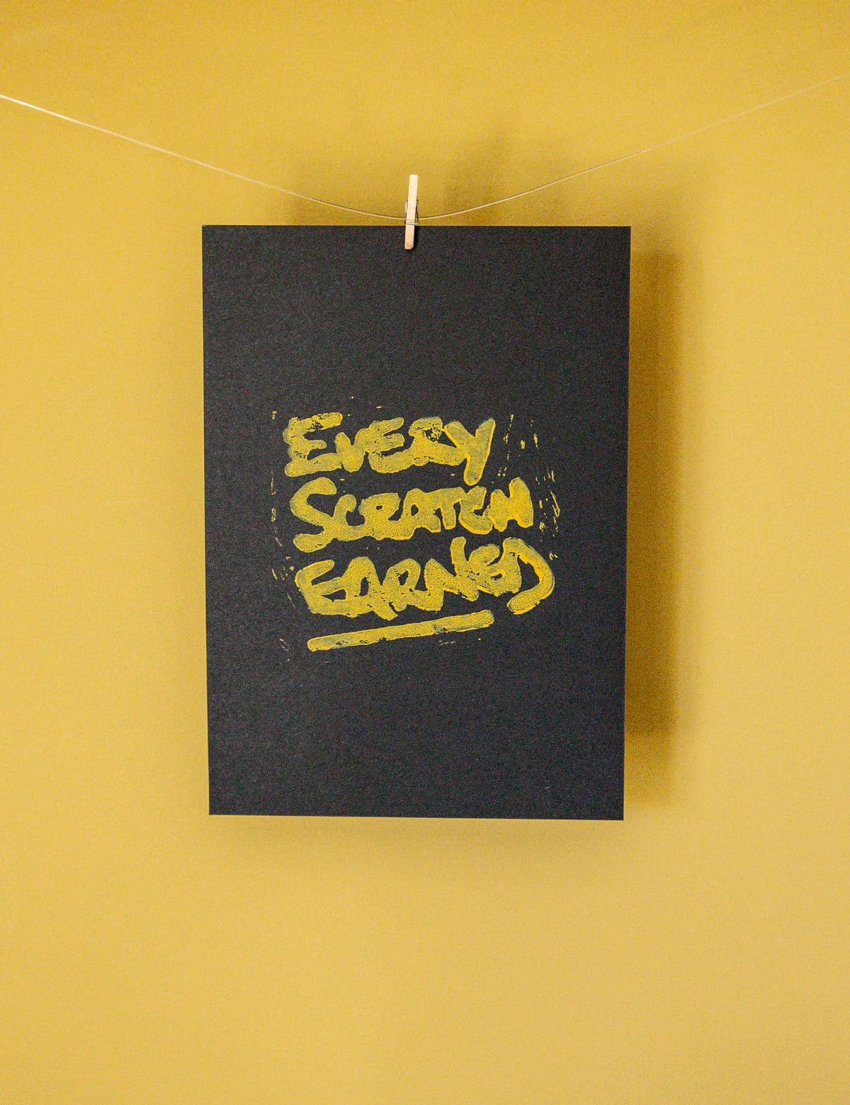 Every Scratch Earned | Handmade Lino Print