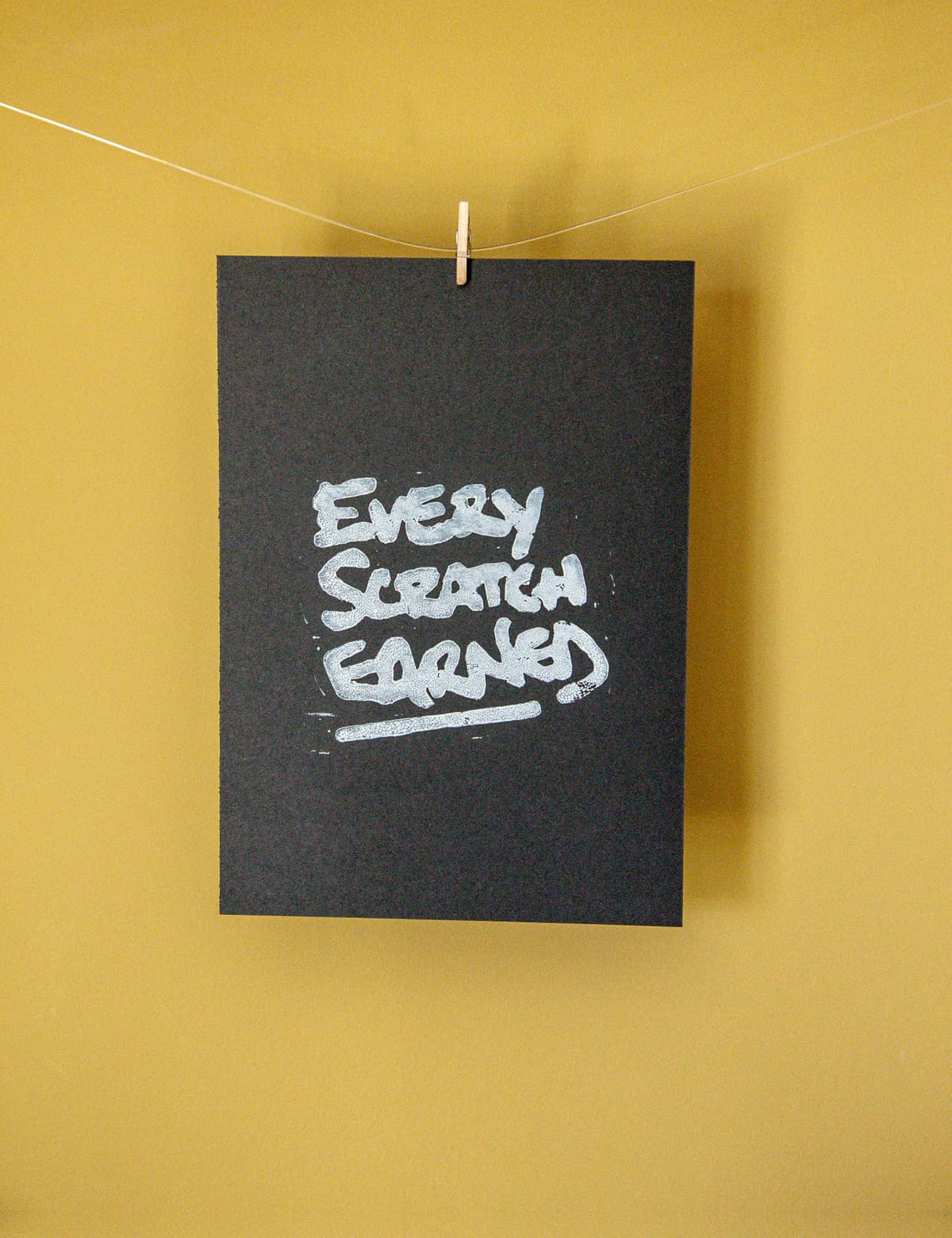 Every Scratch Earned | Handmade Lino Print