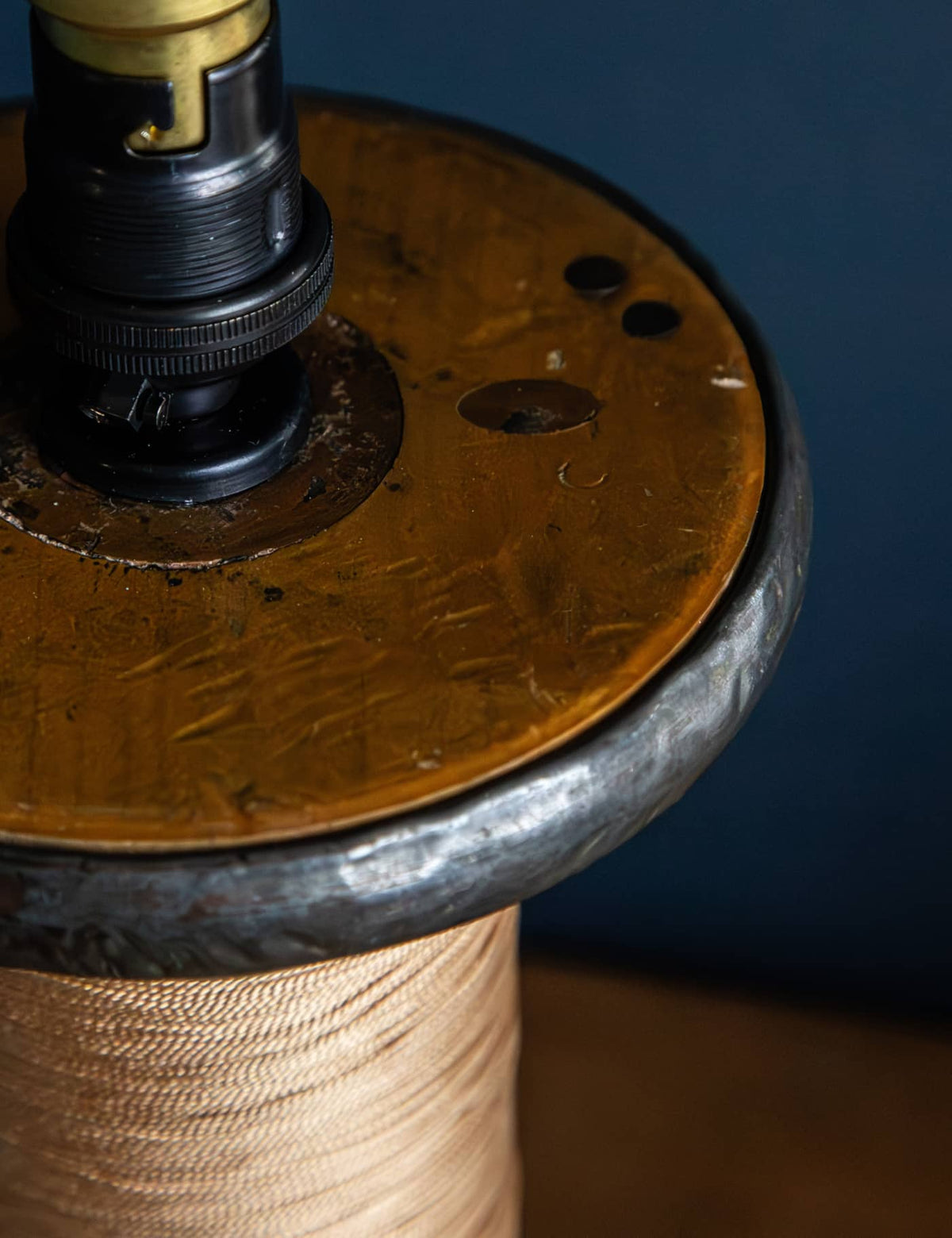 The French Weaver - handmade textile mill bobbin lamp