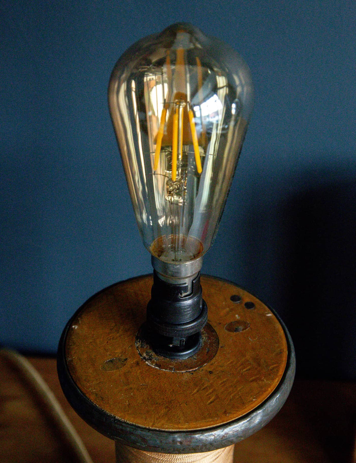 The French Weaver - handmade textile mill bobbin lamp